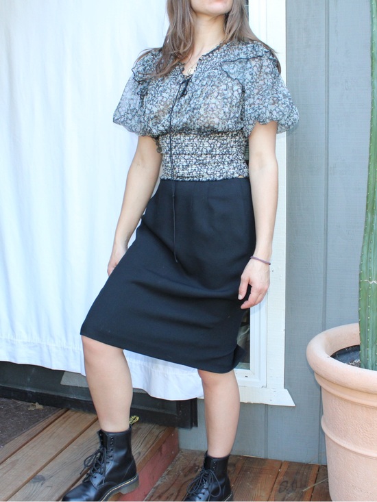 Linda Allard Ellen Tracy Dresses & Skirts - Vintage 100% Wool Black Pencil Skirt Linda Allard Ellen Tracy Size 8